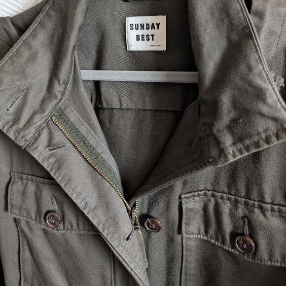 Aritzia SUNDAY BEST 100% Cotton Utility Jacket, Medium, Hooded, Drawstring waist - Picture 6 of 15